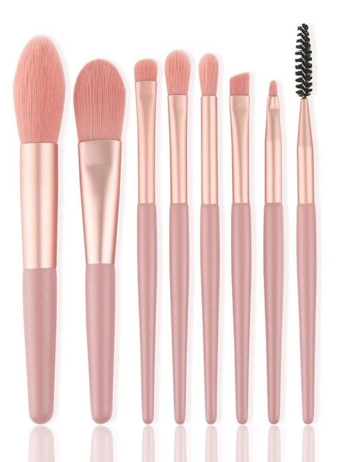 Calitate24 Makeup Brush Set Kit - 8 Pcs Premium Synthetic Kabuki Eye Shadows Make Up Brushes, Eyeliner Brushes Blending Face Powder Blush Cosmetics Brushes Tool Kit - Image 1