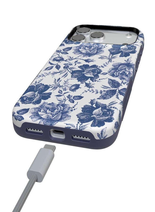 Casely iPhone 17 Pro Case | Rose to Fame | Blue & White Rose Floral | Compatible with MagSafe | Bold Protective Design - Image 5