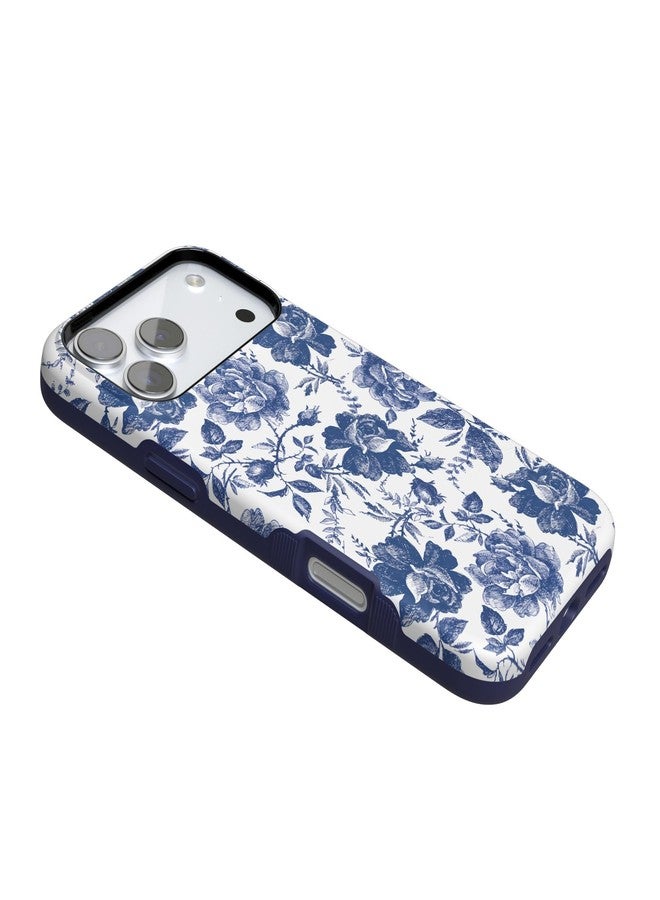 Casely iPhone 17 Pro Case | Rose to Fame | Blue & White Rose Floral | Compatible with MagSafe | Bold Protective Design - Image 3