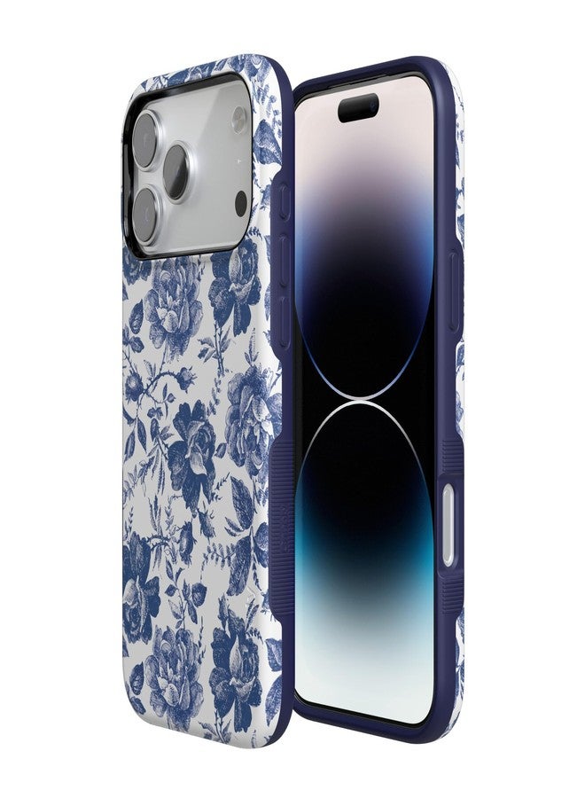 Casely iPhone 17 Pro Case | Rose to Fame | Blue & White Rose Floral | Compatible with MagSafe | Bold Protective Design - Image 2