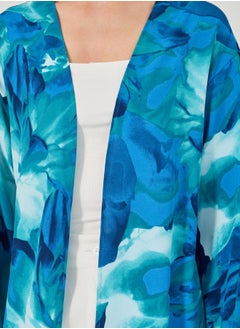 Styli Floral Printed Regular Fit Maxi Kimono  - Image 3