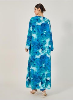 Styli Floral Printed Regular Fit Maxi Kimono  - Image 4