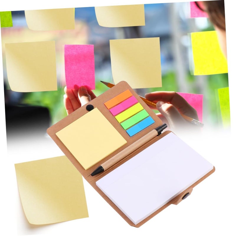Multifunctional College Ruled Notepad With Sticky Tabs For Study Reading Writing Khaki - Image 5