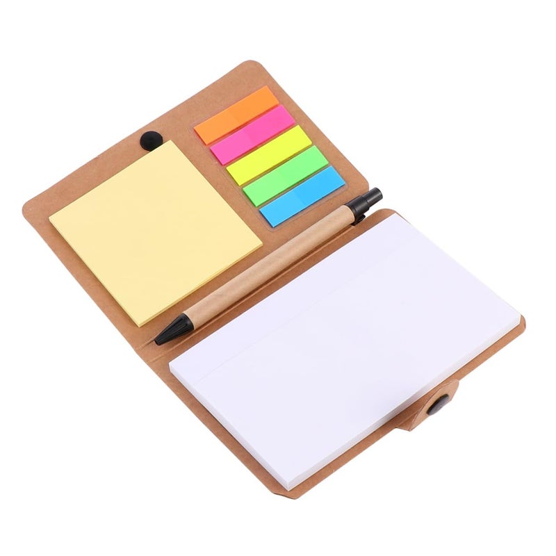 Multifunctional College Ruled Notepad With Sticky Tabs For Study Reading Writing Khaki - Image 2