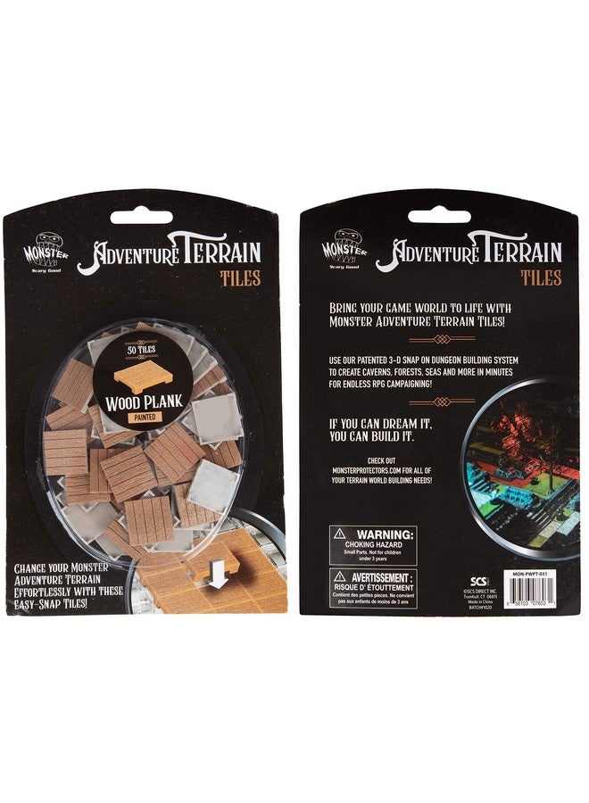 Monster Protectors Monster Adventure Terrain- 50pc Wood Plank Tile Expansion Pack- Hand-Painted 1x1 - Tile Set- Amazing Tabletop Terrain in Minute- Customize Your D&D and Pathfinder Dungeons  - Image 5
