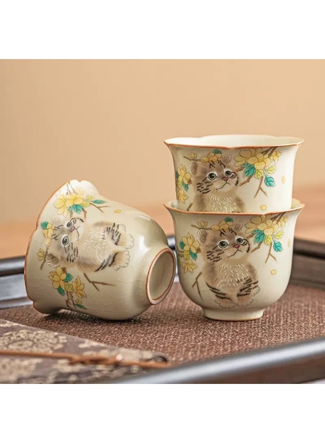 ROOMTONE Tea Cup, Espresso Cup, Coffee Cup, 1 piece, Lovely Cat, 40ml, Small cup,Simplified Paper Box Packaging - Image 2