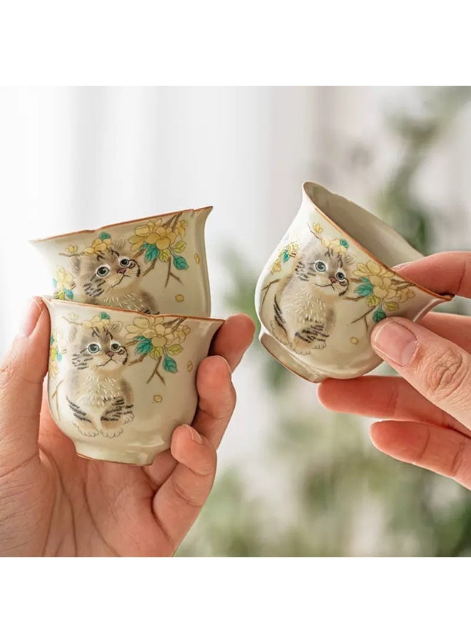 ROOMTONE Tea Cup, Espresso Cup, Coffee Cup, 1 piece, Lovely Cat, 40ml, Small cup,Simplified Paper Box Packaging - Image 3