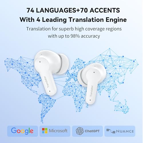 Wooask M3 Translator Earbuds Instant Translation Language Translator Device Support 74 Languages and 70 Accents with Offline Package - Image 3