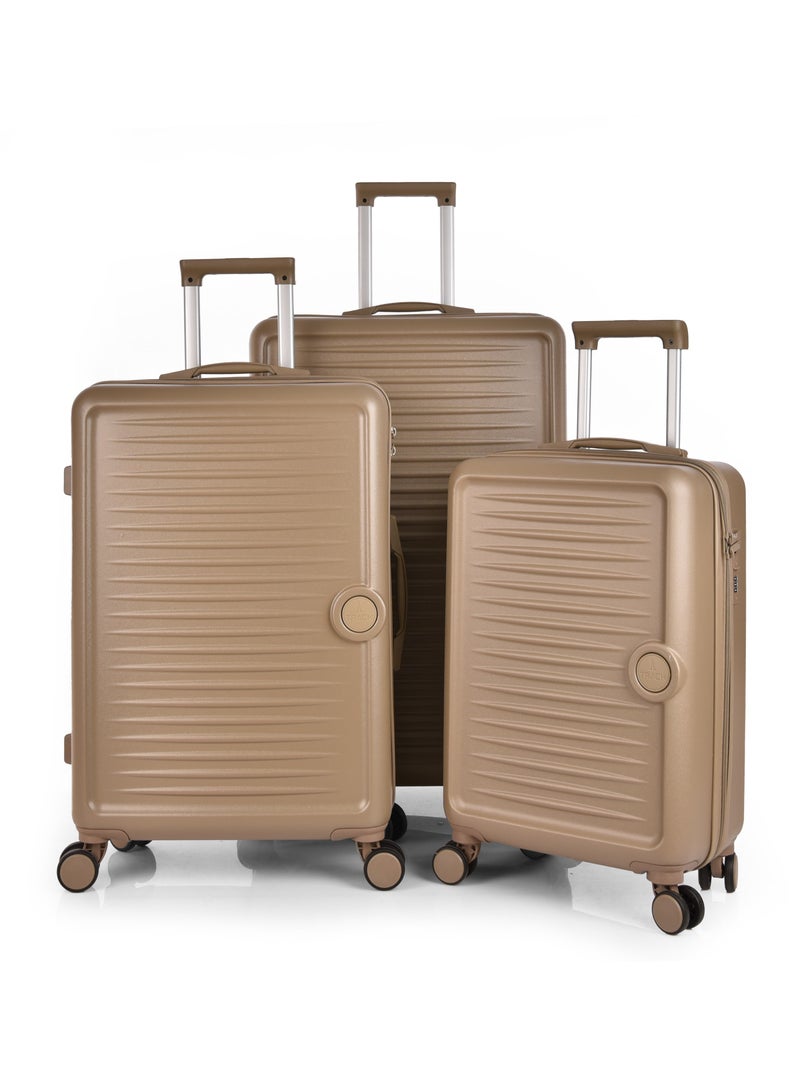 تراك طقم حقائب سفر تراك، مادة أكريلونيتريل بيوتادايين ستايرين، حقيبة سفر بعجلات بأحجام مقصورة وحقائب سفر، قفل  وعجلات مزدوجة، خفيف الوزن، مقاس - Image 1