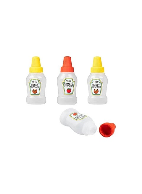 Squeeze Sauce Dispenser Bottles 4 Pack - Perfect for Ketchup, Mustard, Honey, Leak Proof & Sealable. Compact for Easy Use | From Generic