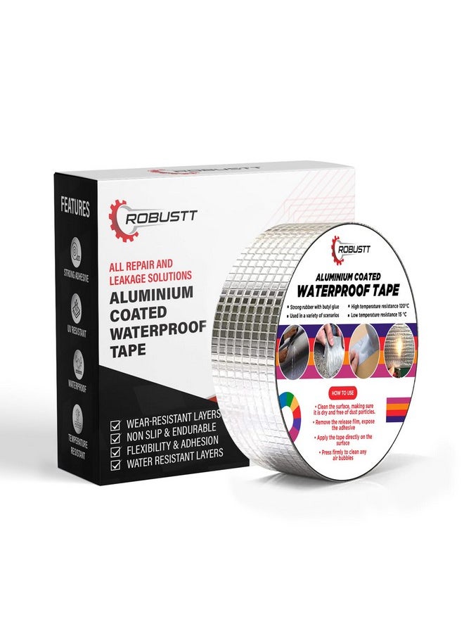 ROBUSTT Robustt Waterproof Aluminium Foil Rubber Tape (Pack of 1) 5cm x 5mts Strong Adhesive Aluminium Foil Tape for all Repair and Leakage Solutions, grey  - Image 1