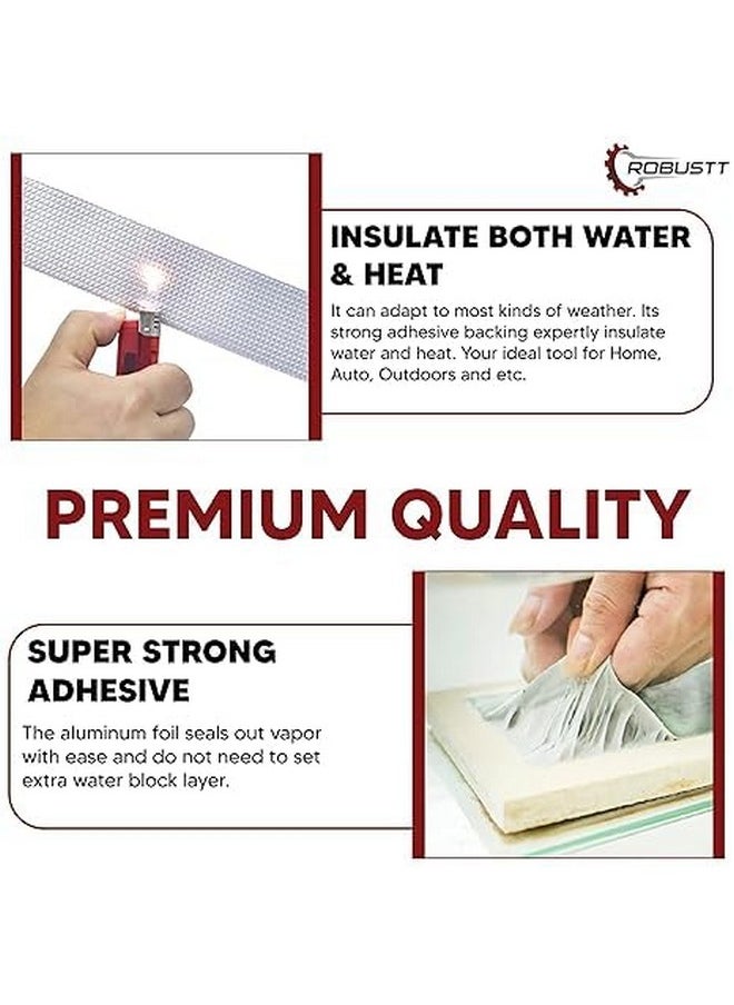 ROBUSTT Robustt Waterproof Aluminium Foil Rubber Tape (Pack of 1) 5cm x 5mts Strong Adhesive Aluminium Foil Tape for all Repair and Leakage Solutions, grey  - Image 4