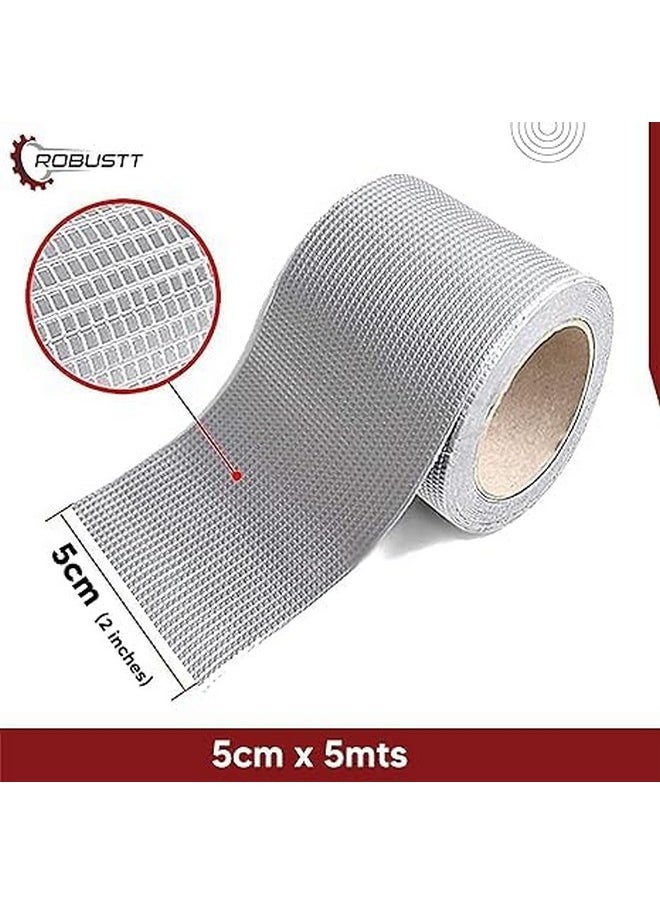 ROBUSTT Robustt Waterproof Aluminium Foil Rubber Tape (Pack of 1) 5cm x 5mts Strong Adhesive Aluminium Foil Tape for all Repair and Leakage Solutions, grey  - Image 2