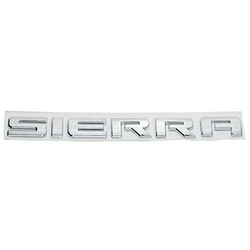 dgea 1x Chrome Sierra Emblem FIT GMC Door Rear Tailgate LIFTGATE Badge Letters Name 3D Raised Strong Adhesive Fit for Sierra (Silver) - Image 3