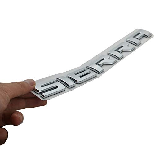 dgea 1x Chrome Sierra Emblem FIT GMC Door Rear Tailgate LIFTGATE Badge Letters Name 3D Raised Strong Adhesive Fit for Sierra (Silver) - Image 5