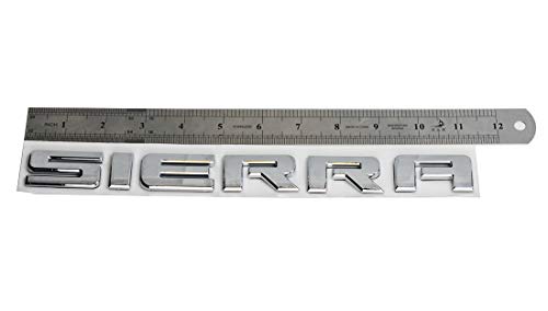 dgea 1x Chrome Sierra Emblem FIT GMC Door Rear Tailgate LIFTGATE Badge Letters Name 3D Raised Strong Adhesive Fit for Sierra (Silver) - Image 2
