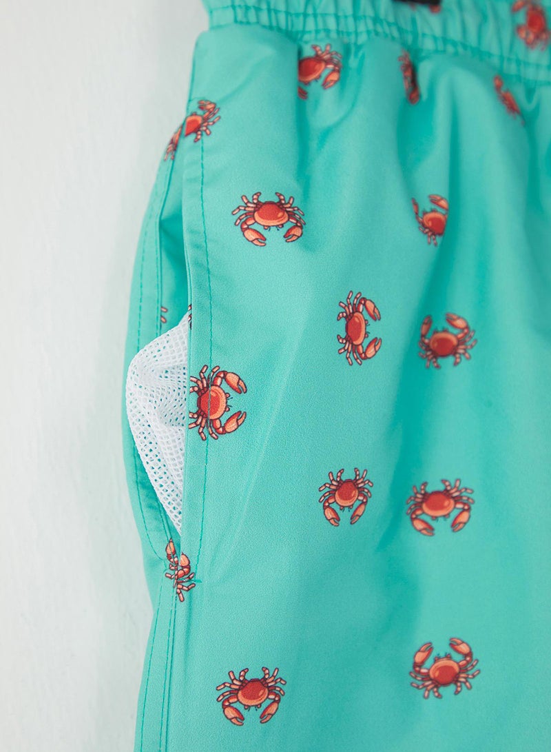 trendyol Mint Standard Size Crab Printed Large Size Swim Shorts Tmnss24Kd00006 - Image 3
