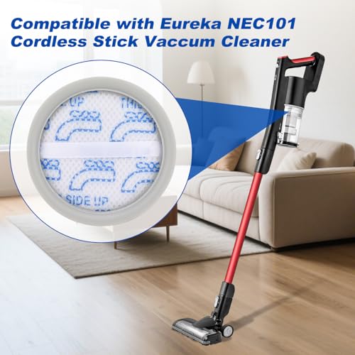 SavStor NEC101 Replacement Filters Compatible with Eureka NEC101 Cordless Vacuum Cleaner,Washable Vacuum Filter Replacement Accessories Part,Compared to part # P1006 (4+1) - Image 2