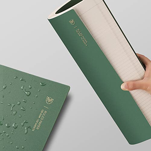 EMSHOI A4 Spiral Notebook College Ruled, 11.2" X 8.27", 150 Sheets/300 Pages, 100gsm Thick Lined Journal, Waterproof Softcover, Twin-Wire Binding, for School Work Business Writing, Gifts - Green - Image 4