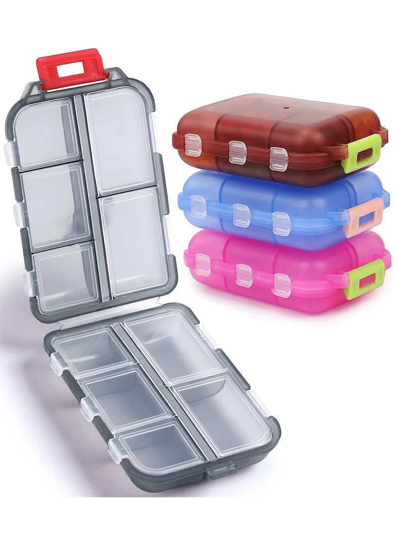 Zikra 4 Pack Pill Case Portable Small Weekly Travel Pill Organizer Portable Pocket Pill Box Dispenser for Purse Vitamin Fish Oil Compartments Container Medicine Box - Image 1