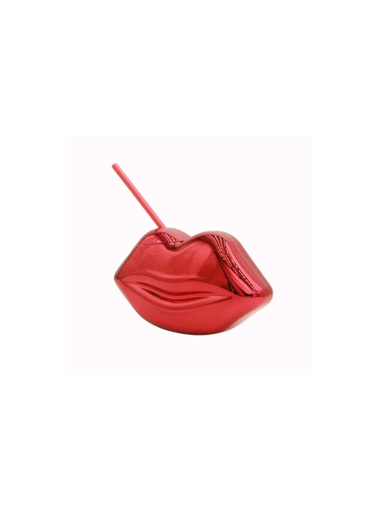 Cup Lip Shaped Cup Disco Electroplated Plastic Creative Holiday Cup Special Vintage Straw Cup - Image 3