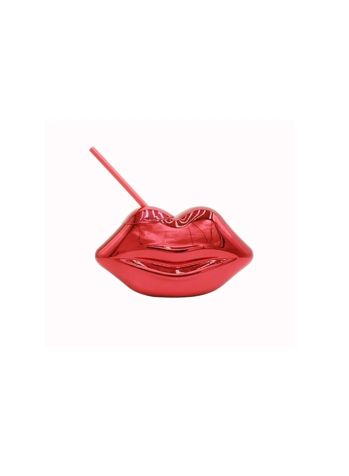 Cup Lip Shaped Cup Disco Electroplated Plastic Creative Holiday Cup Special Vintage Straw Cup - Image 1