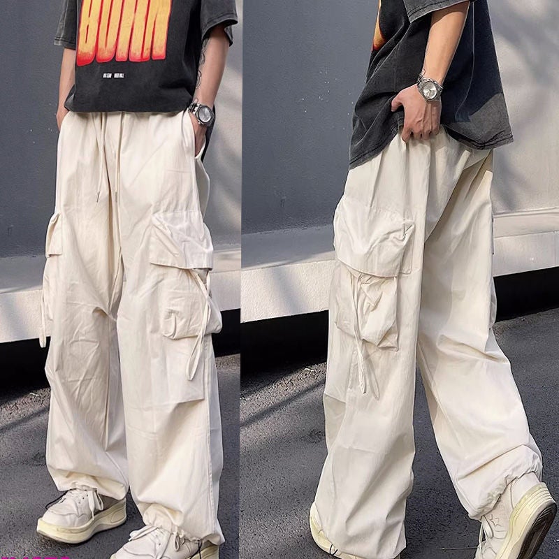 Maillard Overalls Men'S Paratroopers Trendy Brand Loose Wide Leg Casual Personality Trendy Junior Boys Tie-Up Feet - Image 2