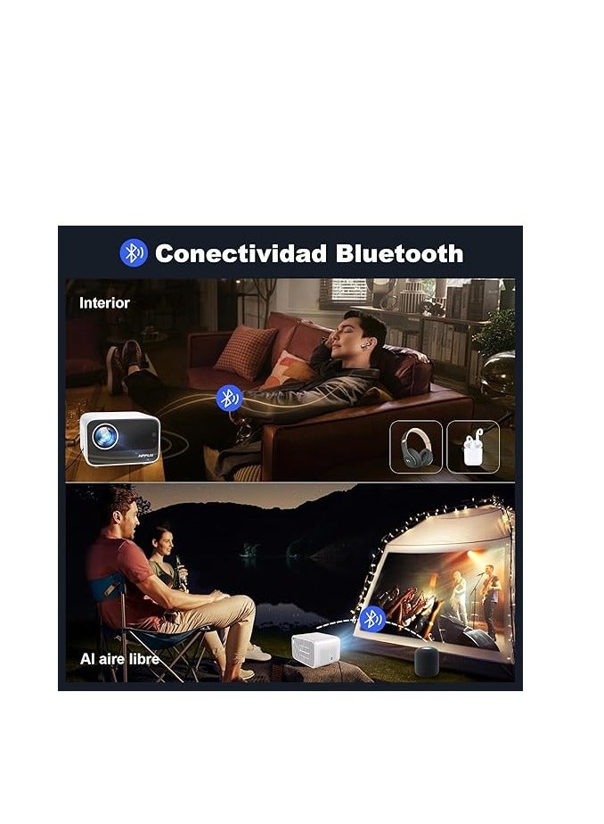 【Android TV】  Projector 4K WiFi6 Bluetooth Full HD 1080P Native 500ANSI, Electric Focus Projector Home Cinema for iOS/Android/TV Stick, USB AV HDMI  - Image 5