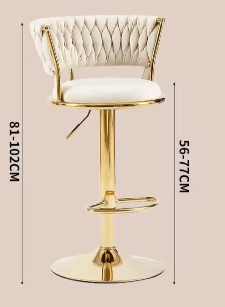 Adjustable Height Metal Frame Cushioned Bar Stool - Image 2