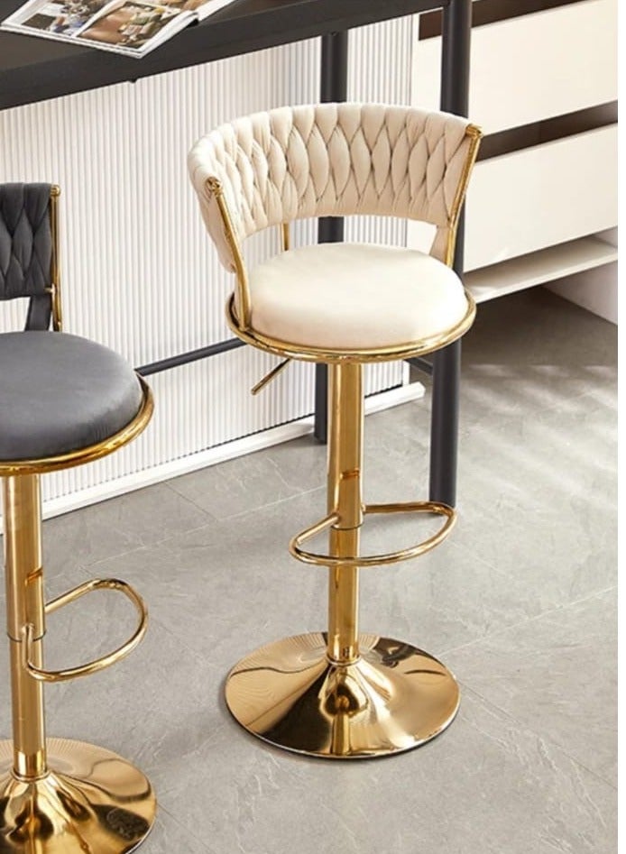 Adjustable Height Metal Frame Cushioned Bar Stool - Image 3