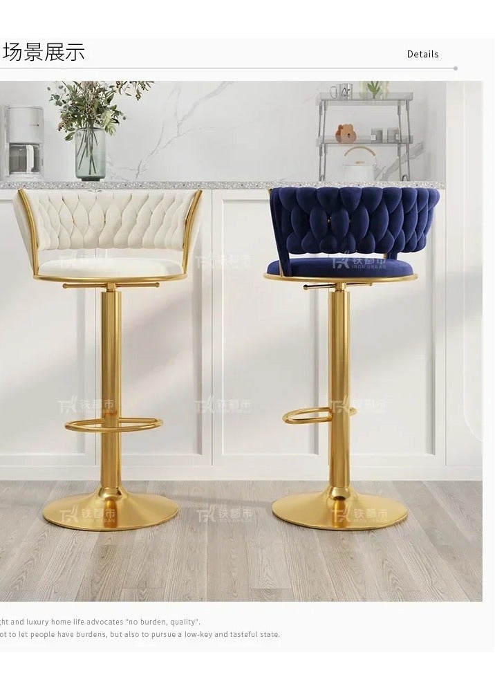 Adjustable Height Metal Frame Cushioned Bar Stool - Image 4