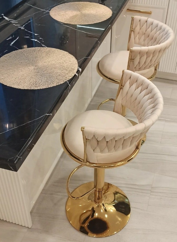 Adjustable Height Metal Frame Cushioned Bar Stool - Image 5