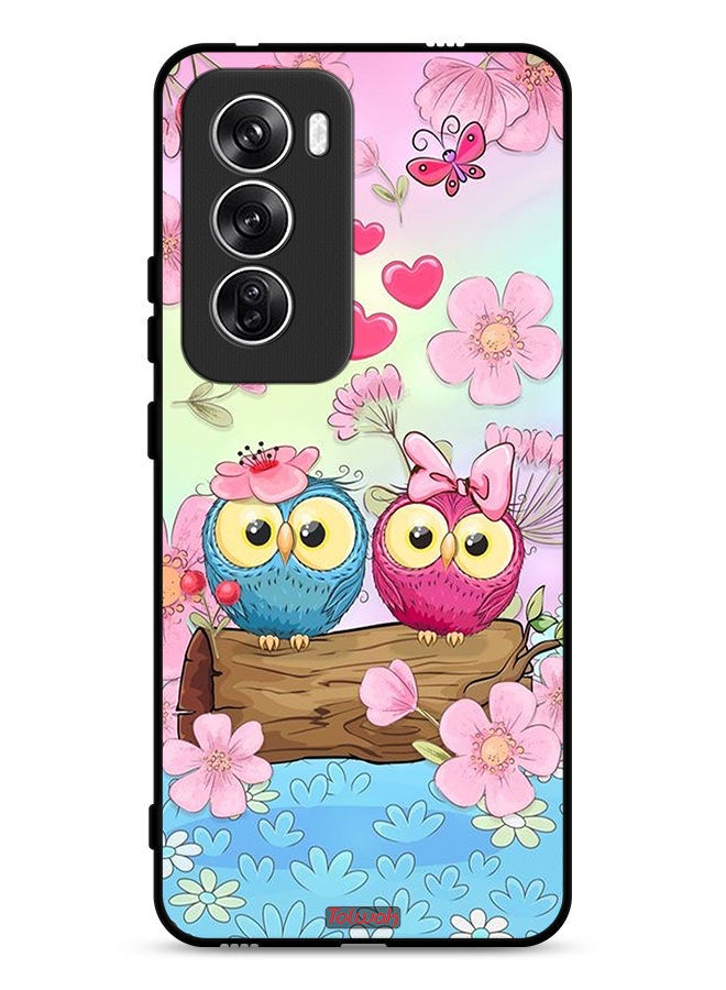 Tolwak Oppo Reno12 5G Protective Case Cover Cute Owls Art - Image 1