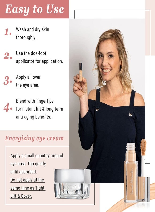 Jerome Alexander JA Basic TLC 3-in-1 Undereye Tightener & Concealer - Conceals Dark Circles, Reduces Under Eye Bags, and Minimizes the Appearance of Fine Lines & Wrinkles (Medium Dark) - Image 5