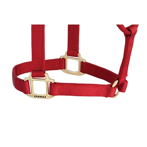 Weaver Leather Original Non-Adjustable Nylon Horse Halter, Small, Red - Image 3