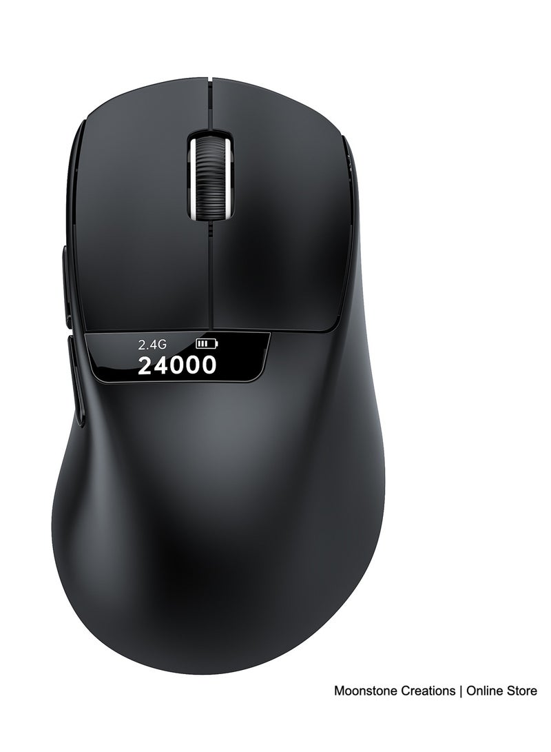 Free wolf Tri-Mode Ultra-Light Gaming Mouse, 24,000 DPI PAW3311, 59 g, RGB Magnetic Charging Dock, 1 kHz Polling, Right-Hand Ergonomics, HUANO 80M Switches (USB-C/2.4 GHz/Bluetooth) - Image 1