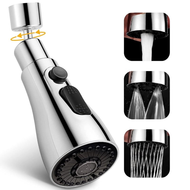 WOTOFY Kitchen Sink Tap Extender 360Rotatable Sink Faucet Sprayer Attachment for Kitchen Sink 3 Modes Shower Head Kitchen Tap with Flexible Tap for Easy Access - Image 1