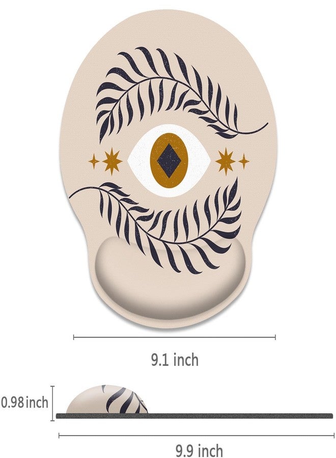 Britimes Ergonomic Mouse Pad with Wrist Support Beige Abstract Eyes Non-Slip Rubber Base Mousepad for Home Office Gaming Working Computers Laptop Easy Typing & Relief - Image 4