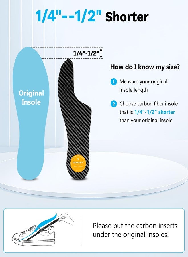 UBARONY Morton's Extension Orthotic, Carbon Fiber Insole, Rigid Shoe Insert Turf Toe Plate Pain Relief for Morton's Toe, Hallux Rigidus, Broken Big Toe, Arthritis for Walking Running Work Recovery - Image 2