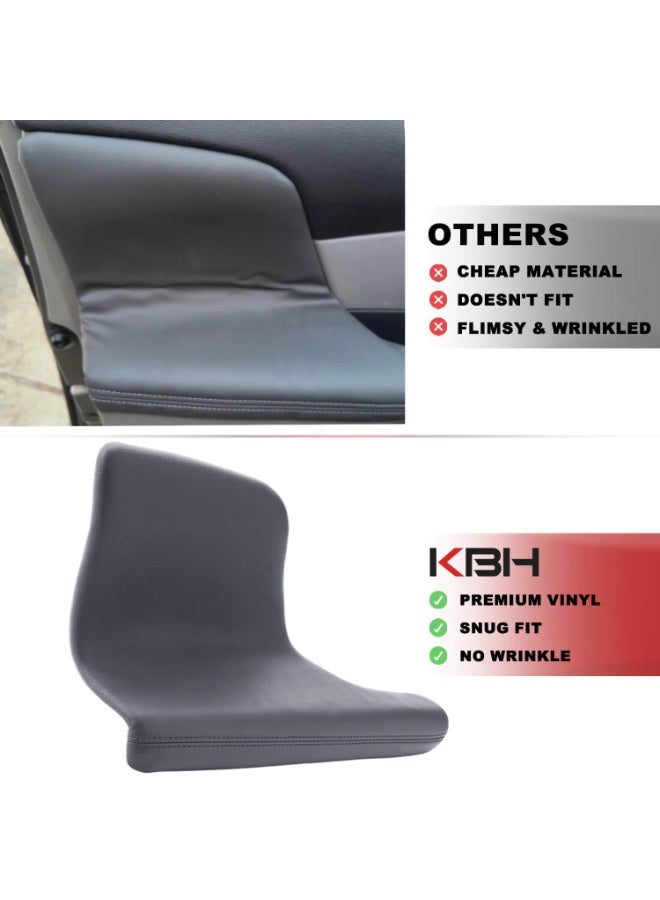 Auto Door Panel Armrest Cover for Honda Odyssey 2011-2017 Vinyl Microfiber Leather Car Door Armrest Replacement Pair Dark Gray - Image 4