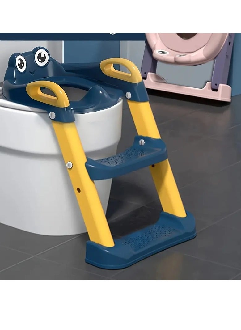 Gonice - Frog-Shaped Toilet Training Ladder for Kids - Sturdy, Adjustable, Non-Slip, Easy-to-Clean Helper for Potty Training - Perfect for Bathroom - Image 1