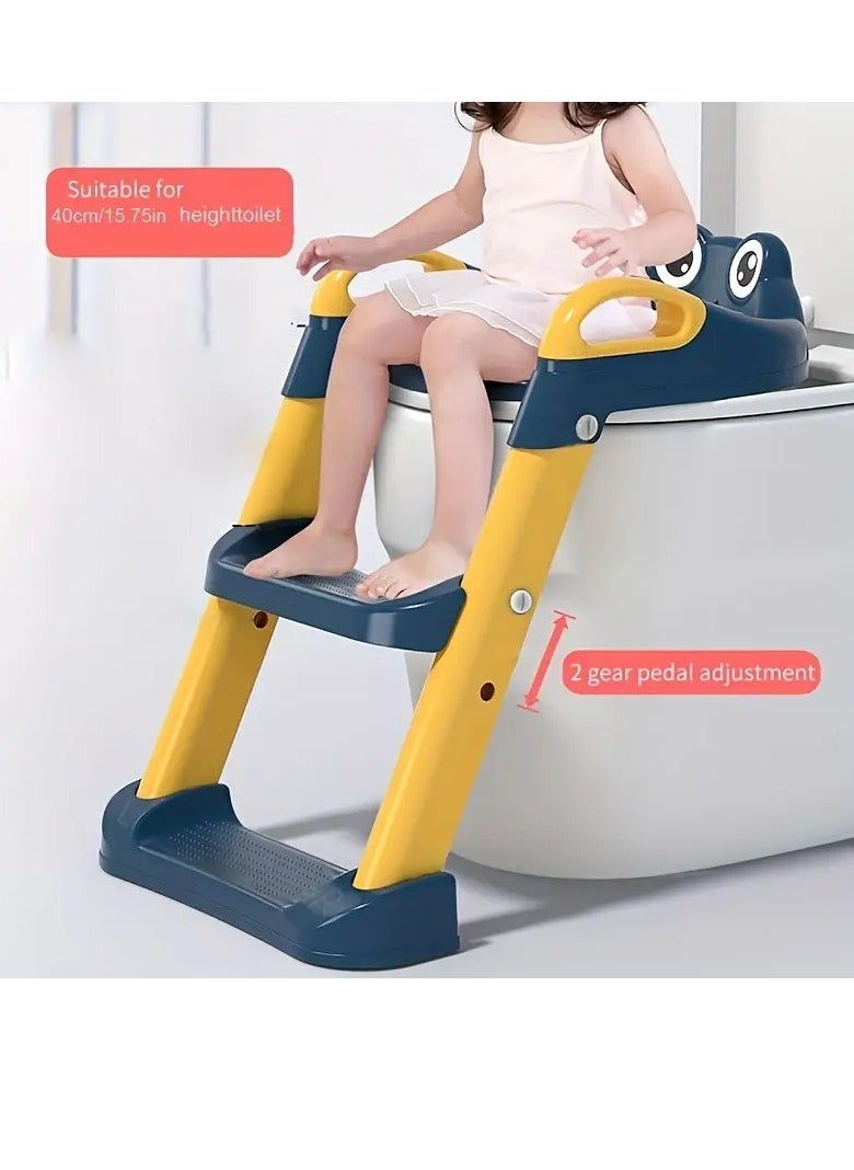 Gonice - Frog-Shaped Toilet Training Ladder for Kids - Sturdy, Adjustable, Non-Slip, Easy-to-Clean Helper for Potty Training - Perfect for Bathroom - Image 1