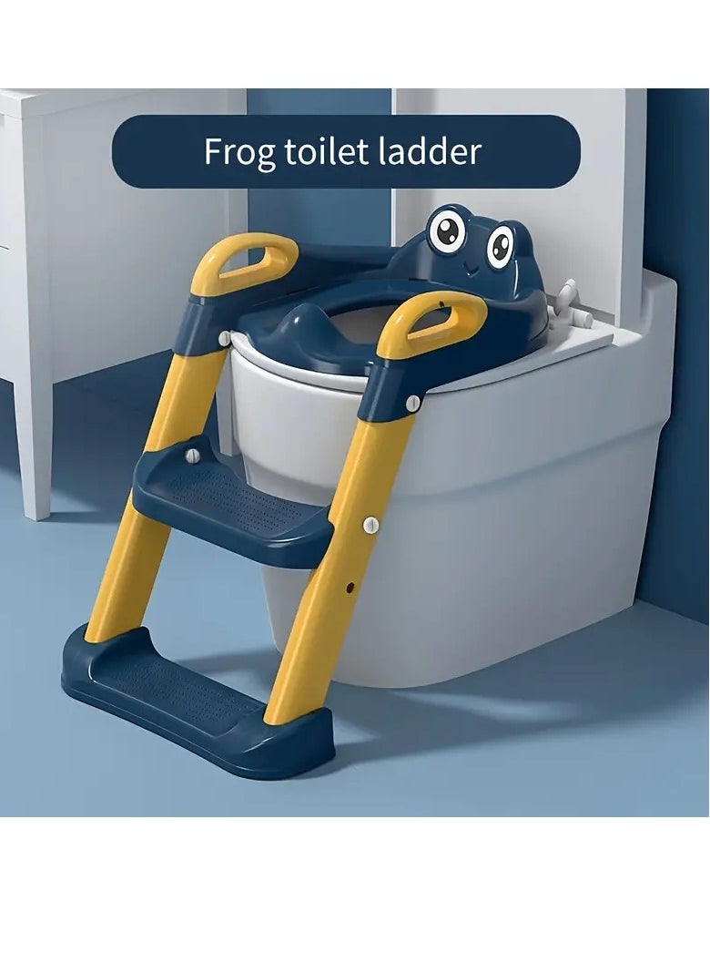 Gonice - Frog-Shaped Toilet Training Ladder for Kids - Sturdy, Adjustable, Non-Slip, Easy-to-Clean Helper for Potty Training - Perfect for Bathroom - Image 1