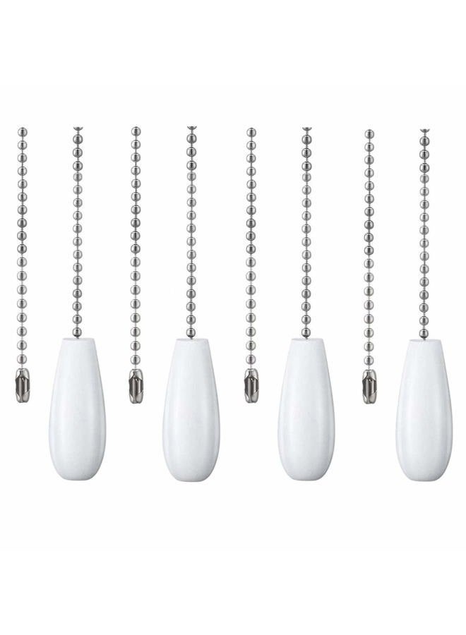 DAYONE Ceiling Fan Chain Pulls White Wooden Pull Chain Extension for Ceiling Light Fan Chain 3 Pack - Image 1