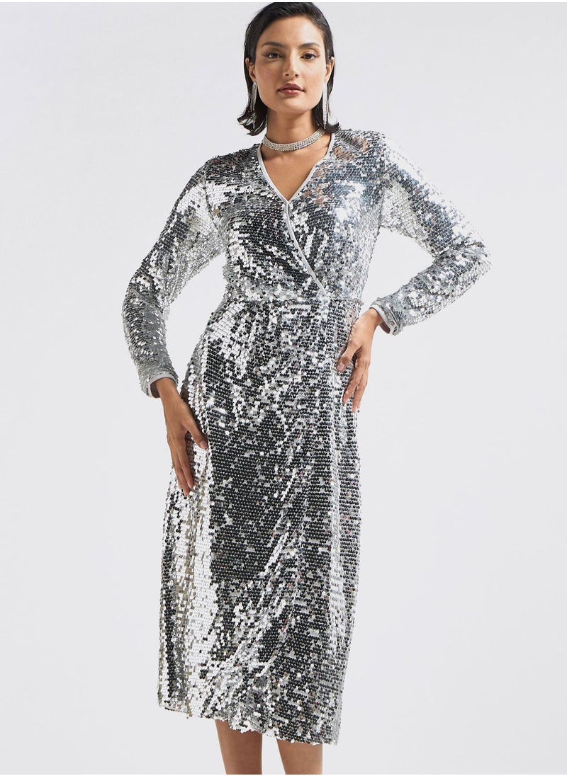 FAV V-Neck Sequin Dress  - Image 1