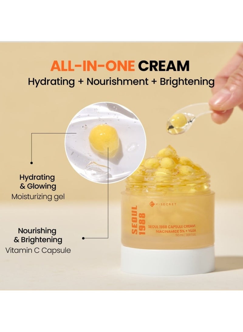 K-SECRET KSECRET - SEOUL 1988 Capsule Cream : Niacinamide 5% + Yuja  50 ml - Image 3