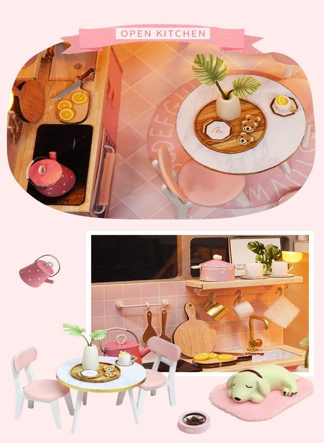 Flever Dollhouse Miniature DIY House Kit Creative Room with Loft Apartment Scene for Romantic Artwork Gift (Girlish Dream) - Image 5