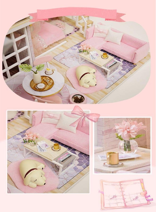 Flever Dollhouse Miniature DIY House Kit Creative Room with Loft Apartment Scene for Romantic Artwork Gift (Girlish Dream) - Image 4