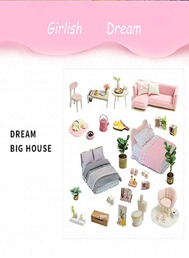 Flever Dollhouse Miniature DIY House Kit Creative Room with Loft Apartment Scene for Romantic Artwork Gift (Girlish Dream) - Image 3