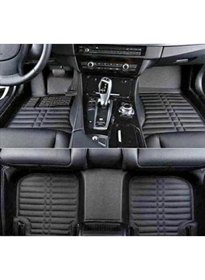 Premium 5D Compressed Leather Floor Mats - Durable High-Edge Protection - Waterproof & Non-Slip Interior Liners - Custom Fit for Sedan Models - Image 3